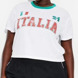 Grayson Threads White Green Italia Mesh Crop Boxy T-Shirt XXL